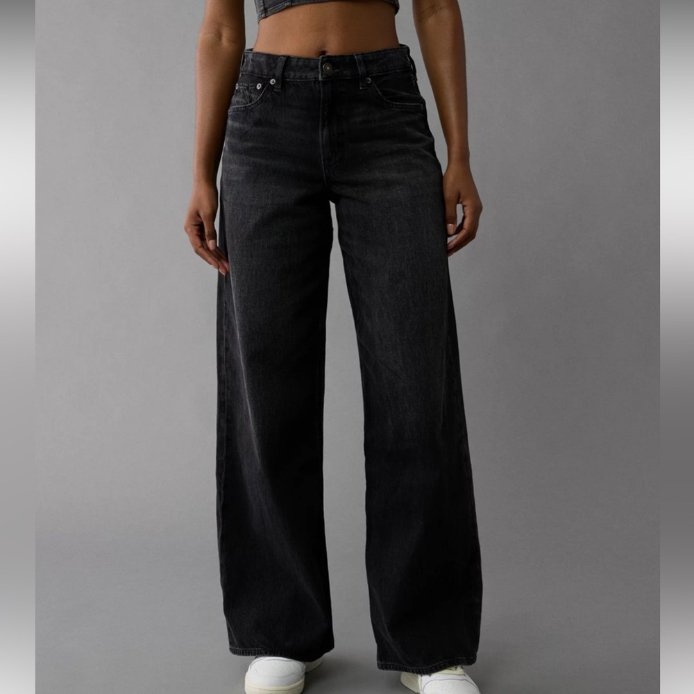 American Eagle Outfitters Black Wide Leg Jeans